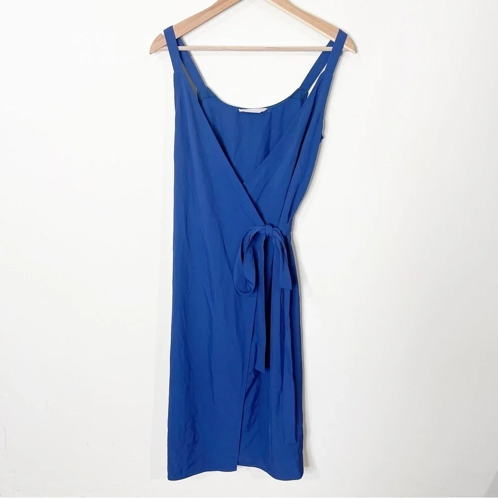 Everlane Royal Blue The Japanese GoWeave Tank Wrap Dress Size 0 US - Picture 2 of 7
